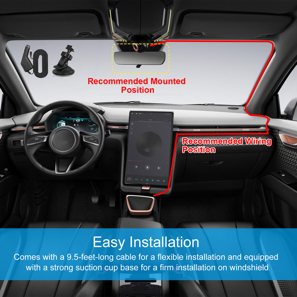 Dashcam Auto 1080P HD con Visione Notturna - Angolo 90°