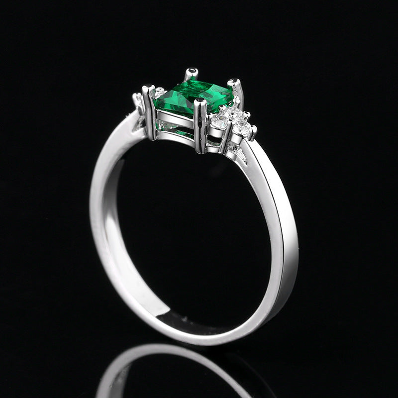 Anello Elegante da Donna Smeraldo Quadrato